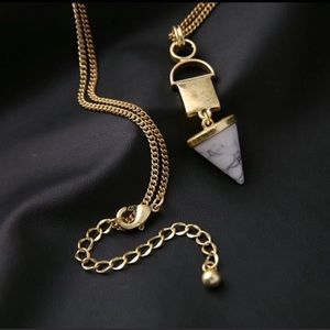 Triangle marble pendant necklace